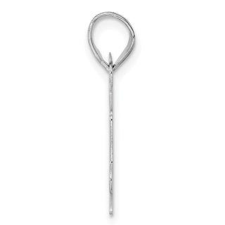 14k White Gold Polished Etched Number 84 Pendant