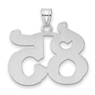 14k White Gold Polished Etched Number 85 Pendant