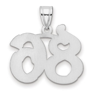 14k White Gold Polished Etched Number 86 Pendant