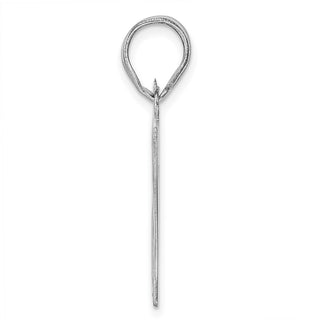 14k White Gold Polished Etched Number 87 Pendant