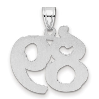14k White Gold Polished Etched Number 89 Pendant