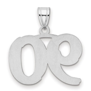 14k White Gold Polished Etched Number 90 Pendant
