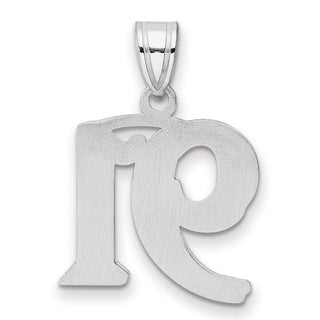14k White Gold Polished Etched Number 91 Pendant