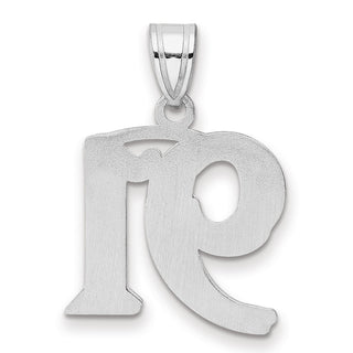 14k White Gold Polished Etched Number 91 Pendant