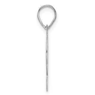 14k White Gold Polished Etched Number 92 Pendant