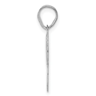 14k White Gold Polished Etched Number 93 Pendant