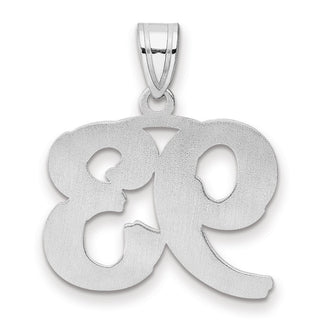 14k White Gold Polished Etched Number 93 Pendant