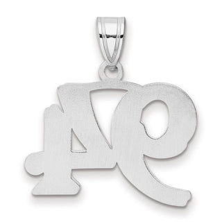 14k White Gold Polished Etched Number 94 Pendant