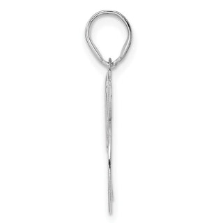 14k White Gold Polished Etched Number 95 Pendant