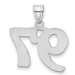 14k White Gold Polished Etched Number 97 Pendant