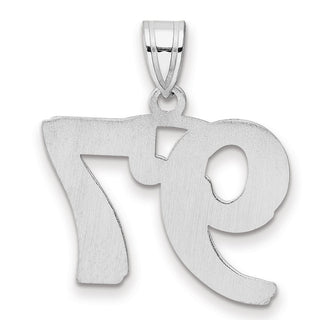 14k White Gold Polished Etched Number 97 Pendant