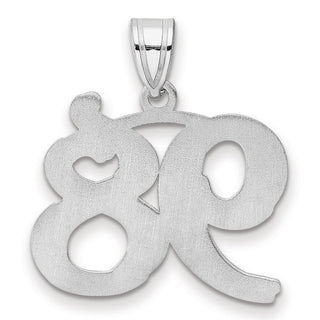 14k White Gold Polished Etched Number 98 Pendant
