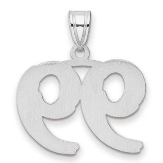 14k White Gold Polished Etched Number 99 Pendant