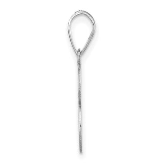 14k White Gold Polished Number 3 Pendant WAPN03