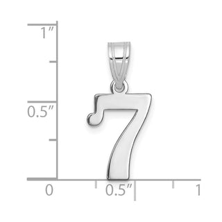14k White Gold Polished Number 7 Pendant WAPN07