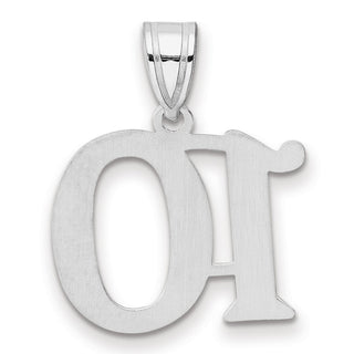 14k White Gold Polished Number 10 Pendant WAPN10