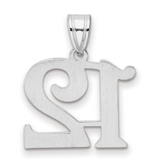 14k White Gold Polished Number 12 Pendant WAPN12