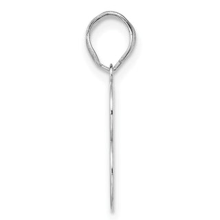 14k White Gold Polished Number 13 Pendant WAPN13