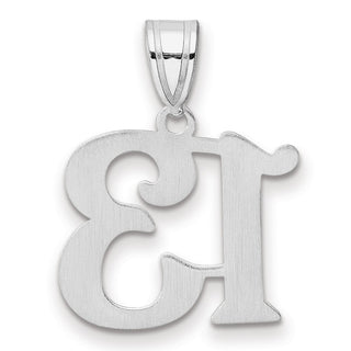 14k White Gold Polished Number 13 Pendant WAPN13