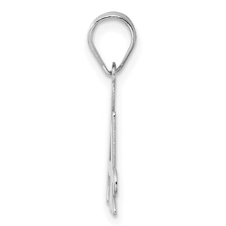 14k White Gold Polished Number 14 Pendant