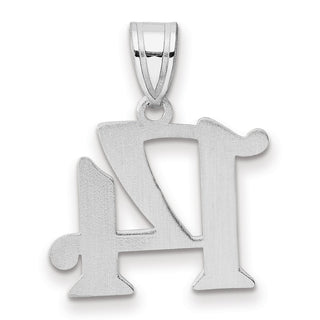 14k White Gold Polished Number 14 Pendant