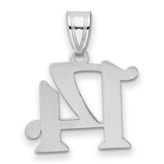 14k White Gold Polished Number 14 Pendant