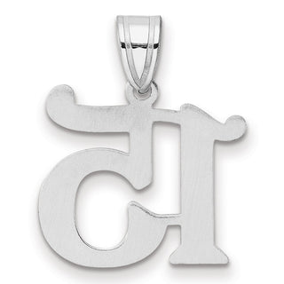 14k White Gold Polished Number 15 Pendant