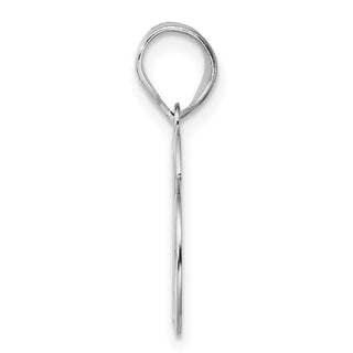 14k White Gold Polished Number 16 Pendant WAPN16