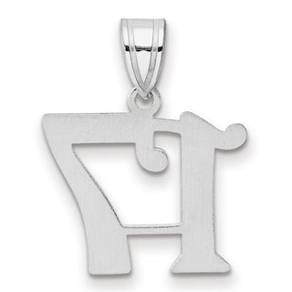 14k White Gold Polished Number 17 Pendant