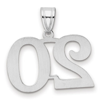 14k White Gold Polished Number 20 Pendant WAPN20