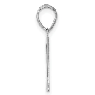14k White Gold Polished Number 21 Pendant WAPN21