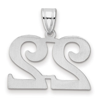 14k White Gold Polished Number 22 Pendant