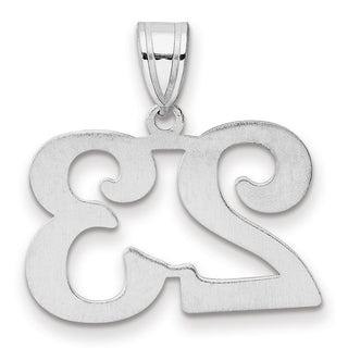 14k White Gold Polished Number 23 Pendant