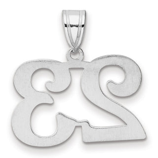 14k White Gold Polished Number 23 Pendant
