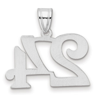 14k White Gold Polished Number 24 Pendant