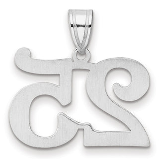 14k White Gold Polished Number 25 Pendant WAPN25