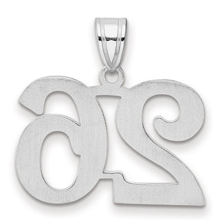 14k White Gold Polished Number 26 Pendant