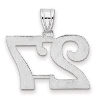 14k White Gold Polished Number 27 Pendant