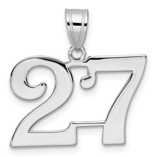 14k White Gold Polished Number 27 Pendant