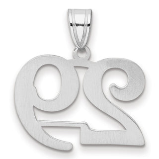 14k White Gold Polished Number 29 Pendant