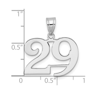 14k White Gold Polished Number 29 Pendant