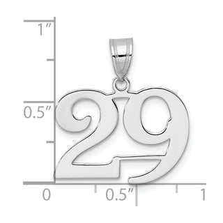 14k White Gold Polished Number 29 Pendant