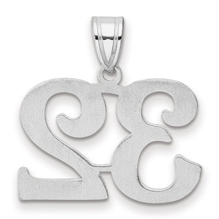 14k White Gold Polished Number 32 Pendant
