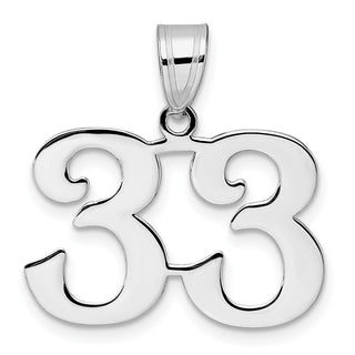 14k White Gold Polished Number 33 Pendant