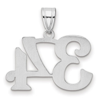 14k White Gold Polished Number 34 Pendant