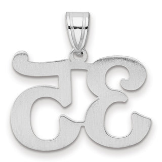 14k White Gold Polished Number 35 Pendant