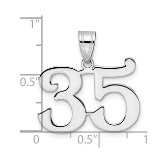 14k White Gold Polished Number 35 Pendant