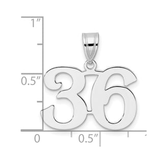 14k White Gold Polished Number 36 Pendant