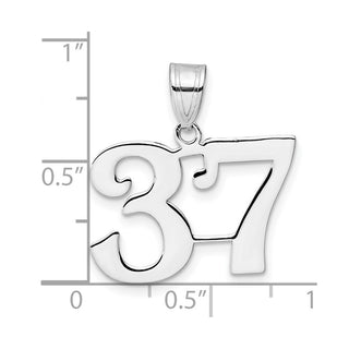 14k White Gold Polished Number 37 Pendant