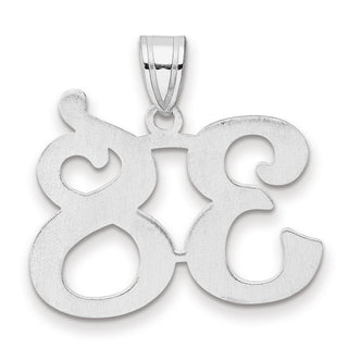 14k White Gold Polished Number 38 Pendant